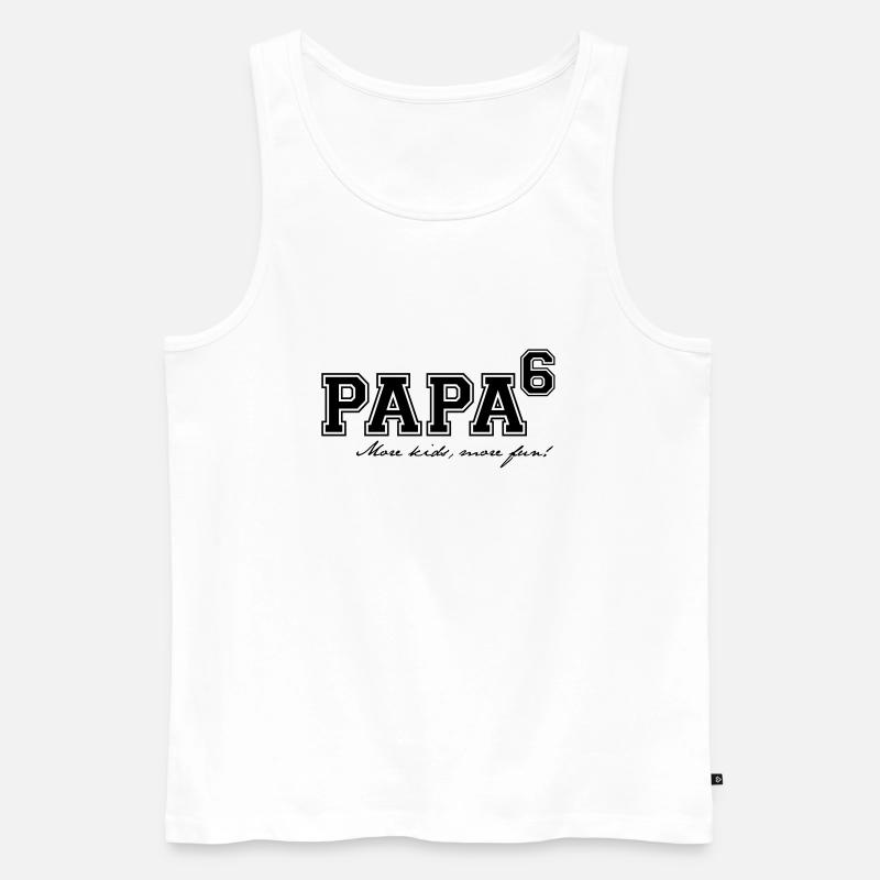 Papa hoch 6 - Männer Premium Bio Tank Top - Weiß