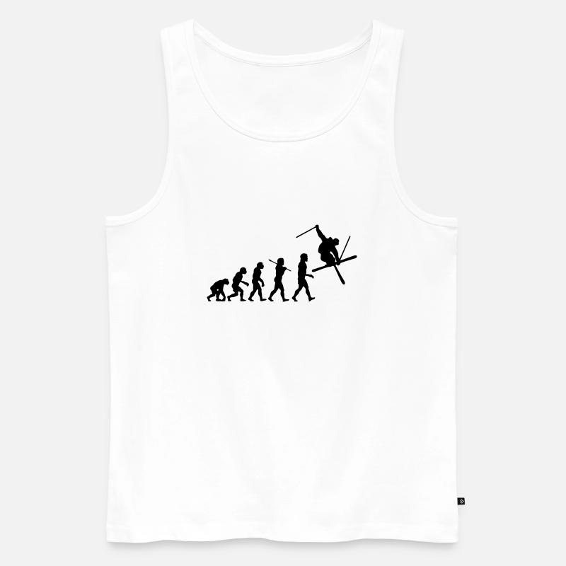 Ski Evolution - Männer Premium Bio Tank Top - Weiß