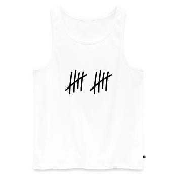 10 strokes / / 10 times / / Birthday / / gift - Men's Premium Organic Tank Top - white - Front - Michal (187cm)