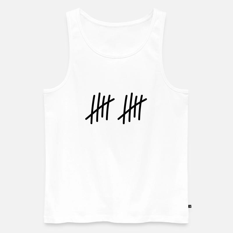 10 Striche // 10 Mal // Geburtstag // Geschenk - Männer Premium Bio Tank Top - Weiß