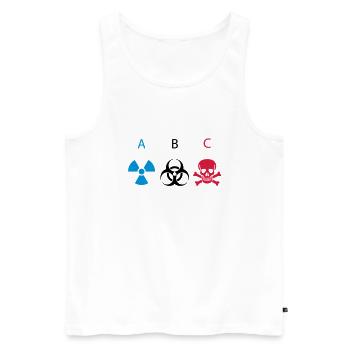ABC - Atomic Biological Chemical - Men's Premium Organic Tank Top - white - Front - AI Model Male 178 light (178cm)