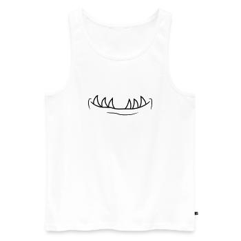 mouth teeth face head face small monster horror - Men's Premium Organic Tank Top - white - Front - AI Model Male 178 light (178cm)