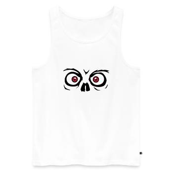 look horror halloween scary boese face head - Men's Premium Organic Tank Top - white - Front - AI Model Male 178 light (178cm)