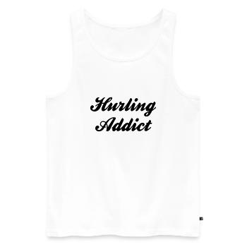 hurling addict - Männer Premium Bio Tank Top - Weiß - Vorne - Michal (187cm)