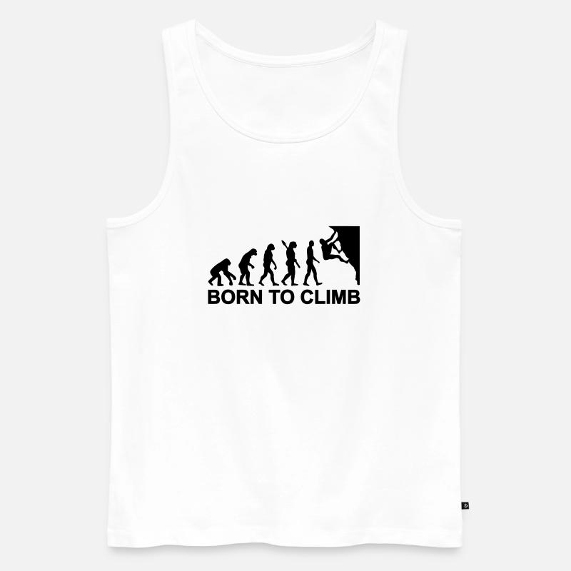 Evolution Klettern - Männer Premium Bio Tank Top - Weiß