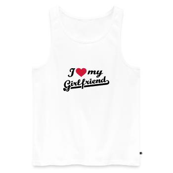 I love my girlfriend - Männer Premium Bio Tank Top - Weiß - Vorne - AI Model Male 178 light (178cm)