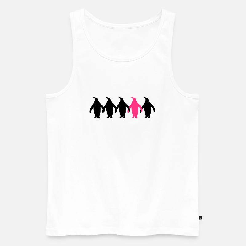 Be different penguins pattern fun - Men's Premium Organic Tank Top - white
