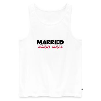 Married - sorry girls - Débardeur bio Premium Homme - blanc - Devant - Michal (187cm)