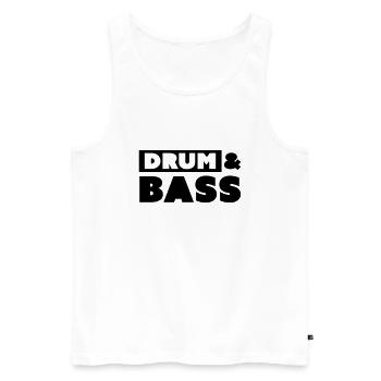 DRUM & BASS - Men's Premium Organic Tank Top - white - Front - Michal (187cm)