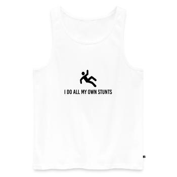 I Do All My Own Stunts - Men's Premium Organic Tank Top - white - Front - AI Model Male 178 light (178cm)