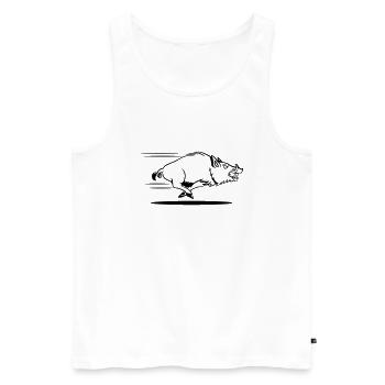 Wild boar race - Men's Premium Organic Tank Top - white - Front - Michal (187cm)
