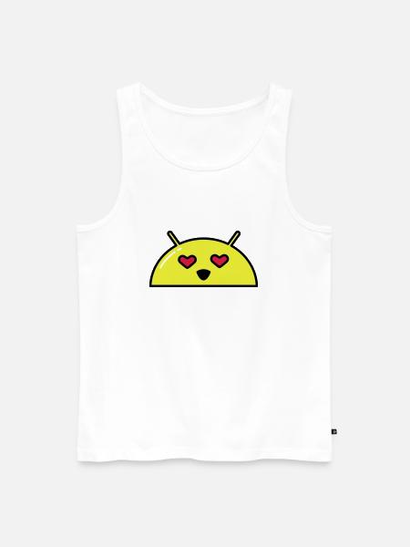 Love Alien Face Emoticon - Men's Premium Organic Tank Top - white