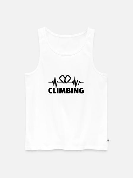 Climbing - Men's Premium Organic Tank Top - white