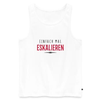 eskalieren einfach mal - Männer Premium Bio Tank Top - Weiß - Vorne - AI Model Male 178 light (178cm)