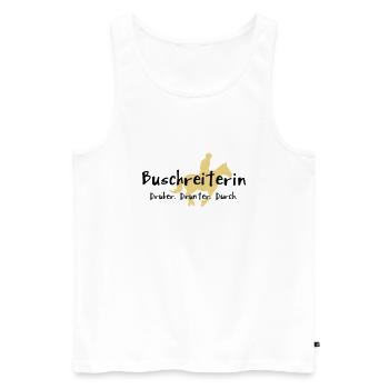Buschreiterin - Männer Premium Bio Tank Top - Weiß - Vorne - Michal (187cm)