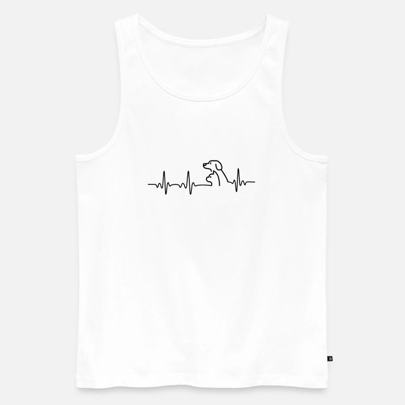 Herzfrequenz Katze und Hund - Männer Premium Bio Tank Top - Weiß