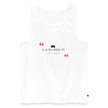 Cadeau gamer Nico geek jeux vidéos - Débardeur bio Premium Homme - blanc - Devant - Michal (187cm)
