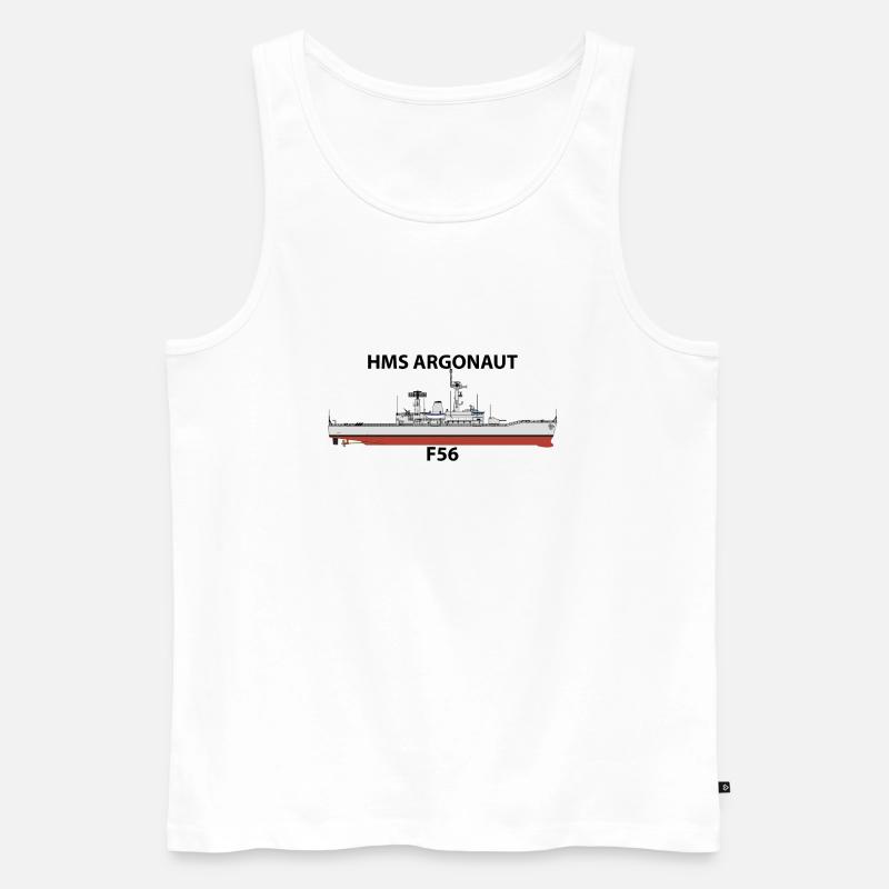 HMS ARGONAUT - LEANDER ORIG - Männer Premium Bio Tank Top - Weiß