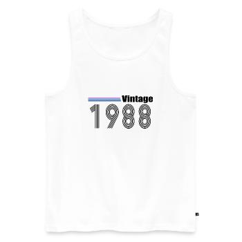1988 - Männer Premium Bio Tank Top - Weiß - Vorne - AI Model Male 178 light (178cm)