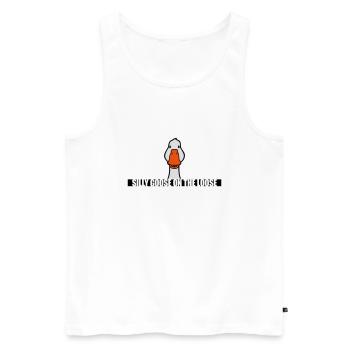 goose on the loose - Männer Premium Bio Tank Top - Weiß - Vorne - AI Model Male 178 light (178cm)