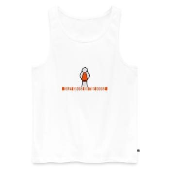 goose on the loose - Männer Premium Bio Tank Top - Weiß - Vorne - AI Model Male 178 light (178cm)