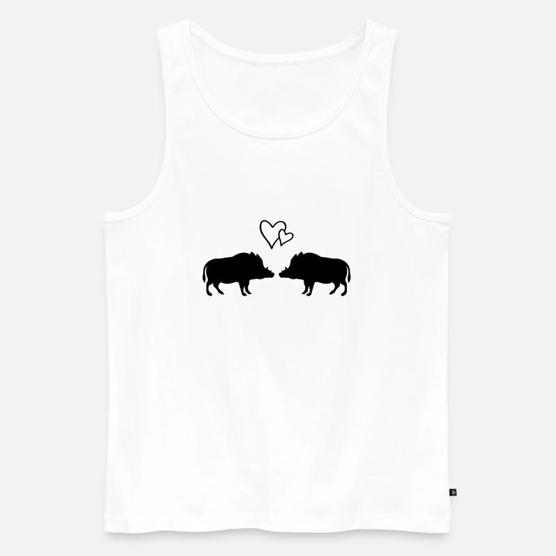 wildschweine verliebt - Männer Premium Bio Tank Top - Weiß