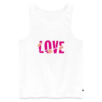 Love pansements - Débardeur bio Premium Homme - blanc - Devant - Michal (187cm)
