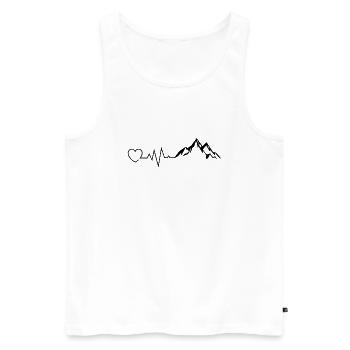 Berge Herzschlag Bergsteiger - Männer Premium Bio Tank Top - Weiß - Vorne - Michal (187cm)