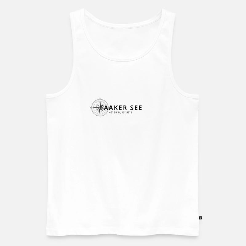 Faakersee Kompass Design - Männer Premium Bio Tank Top - Weiß