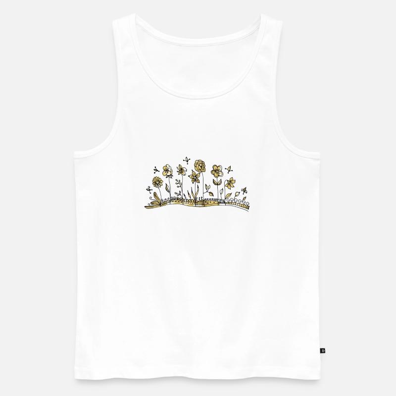 Blumen - Männer Premium Bio Tank Top - Weiß