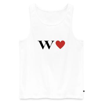 Buchstabe w Rotes Herz - Männer Premium Bio Tank Top - Weiß - Vorne - Michal (187cm)