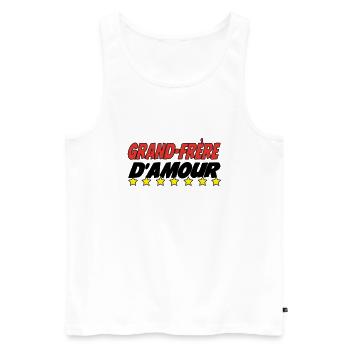 Grand Frère d'amour - Débardeur bio Premium Homme - blanc - Devant - Michal (187cm)