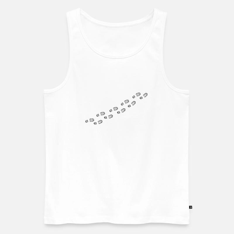 Footprints - Männer Premium Bio Tank Top - Weiß