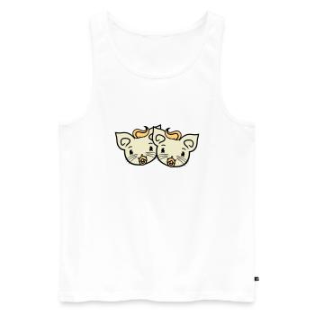 2 pacifiers cats Two baby siblings twins - Men's Premium Organic Tank Top - white - Front - Michal (187cm)