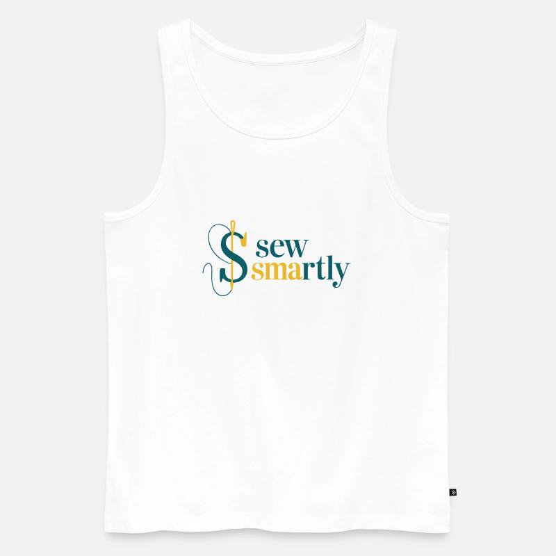 smart nähen Logo - Männer Premium Bio Tank Top - Weiß