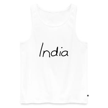 India - Männer Premium Bio Tank Top - Weiß - Vorne - Michal (187cm)