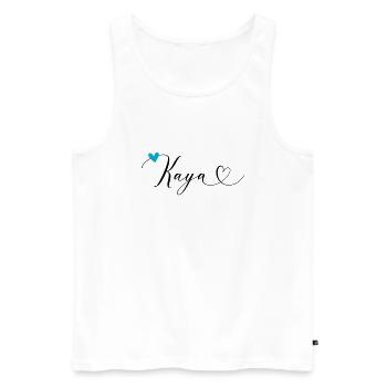 Kaya Surname First name Calligraphy Heart - Men's Premium Organic Tank Top - white - Front - Michal (187cm)