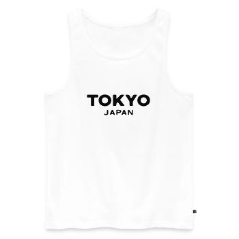 Tokyo Japon Asie Police Design Imprimer - Débardeur bio Premium Homme - blanc - Devant - AI Model Male 178 light (178cm)