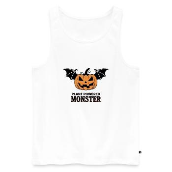 Monstre à propulsion végétale - Citrouille d’Halloween - Débardeur bio Premium Homme - blanc - Devant - AI Model Male 178 light (178cm)