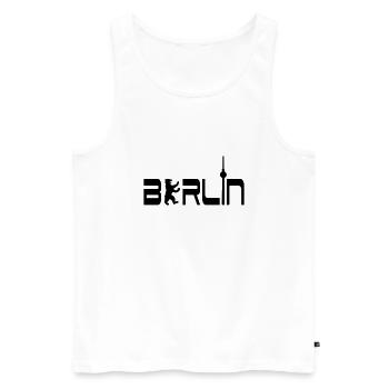 Berlin Fernsehturm Baby-Strampler - Männer Premium Bio Tank Top - Weiß - Vorne - AI Model Male 178 light (178cm)