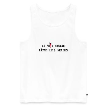 Le pays basque lève les mains - horizontal - Débardeur bio Premium Homme - blanc - Devant - Michal (187cm)