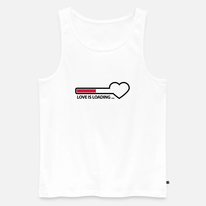 love_is_loading_2c - Männer Premium Bio Tank Top - Weiß