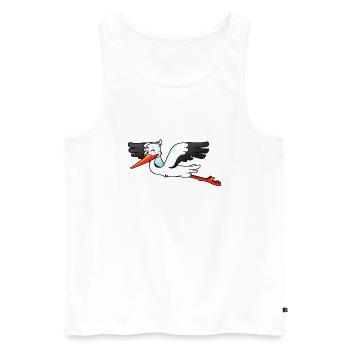 Storch - Männer Premium Bio Tank Top - Weiß - Vorne - Michal (187cm)