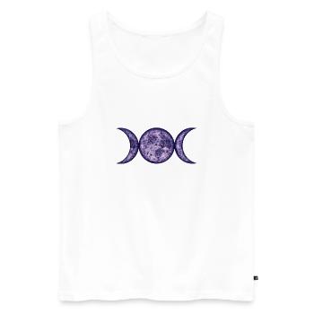 Mondphasen-purple-wicca - Männer Premium Bio Tank Top - Weiß - Vorne - AI Model Male 178 light (178cm)