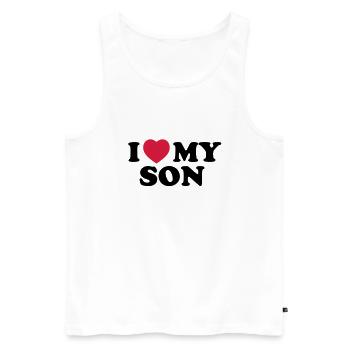 I love my son - Débardeur bio Premium Homme - blanc - Devant - Michal (187cm)