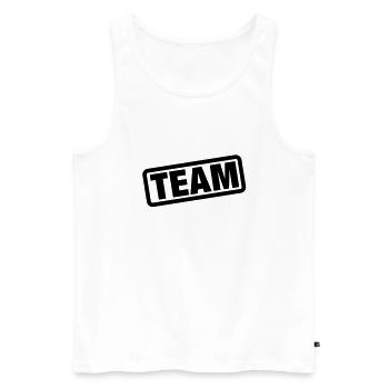 team - Männer Premium Bio Tank Top - Weiß - Vorne - Michal (187cm)