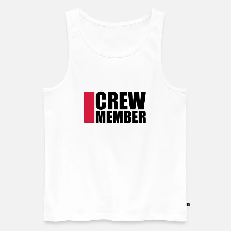 Cool Crew Member Logo-Design - Men's Premium Organic Tank Top - white