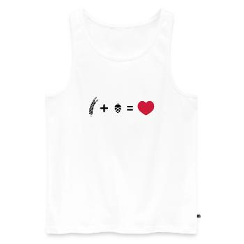 Weizen plus Hopfen gleich Liebe 2c - Männer Premium Bio Tank Top - Weiß - Vorne - AI Model Male 178 light (178cm)