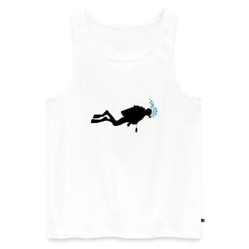 Taucher Luftblasen - Männer Premium Bio Tank Top - Weiß - Vorne - Michal (187cm)
