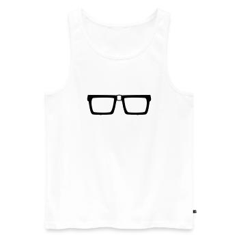 nerd horn glasses glasses symbol geek sly freak in - Men's Premium Organic Tank Top - white - Front - AI Model Male 178 light (178cm)